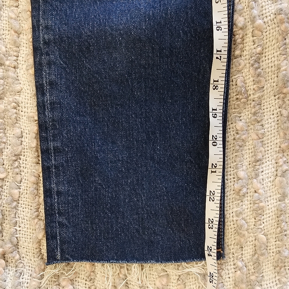 Topshop Raw Hem straight Leg High Rise Jeans in Indigo Size 26 - Picture 14 of 15